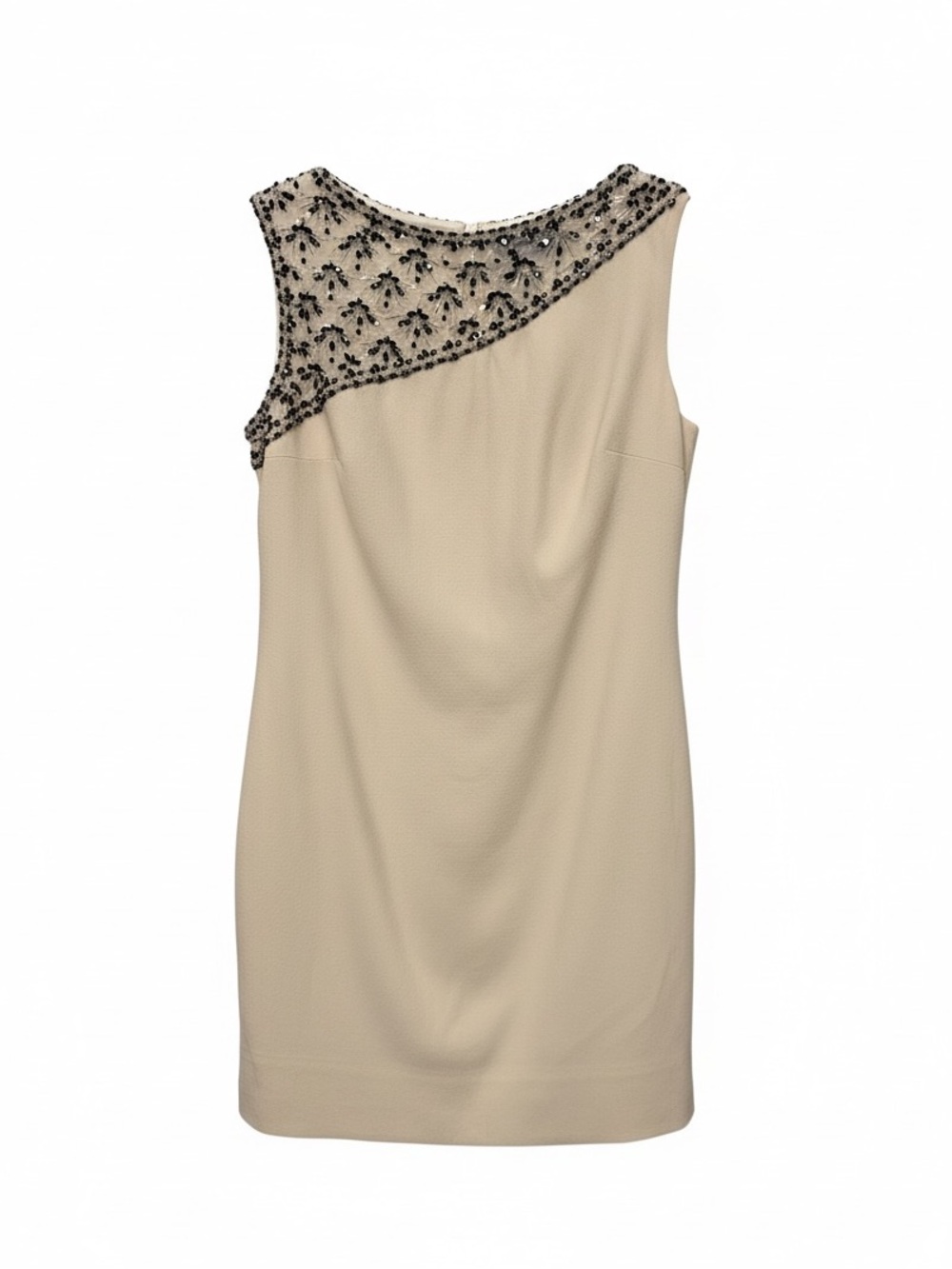 Vogue Vintage Market- Malcolm Star Sleeveless Beige Beaded Shift Dress